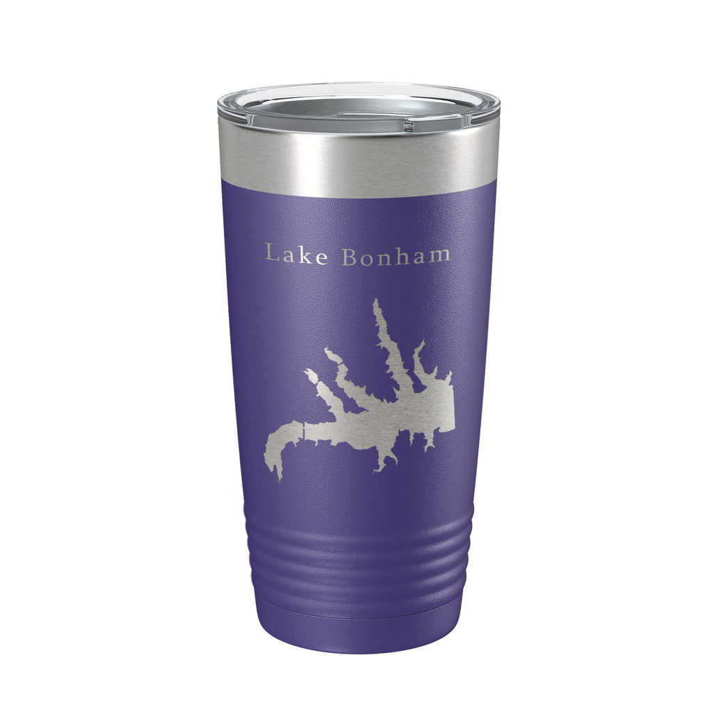 Lake Bonham Map Tumbler Travel Mug Insulated Laser Engraved Coffee Cup Texas 20 oz