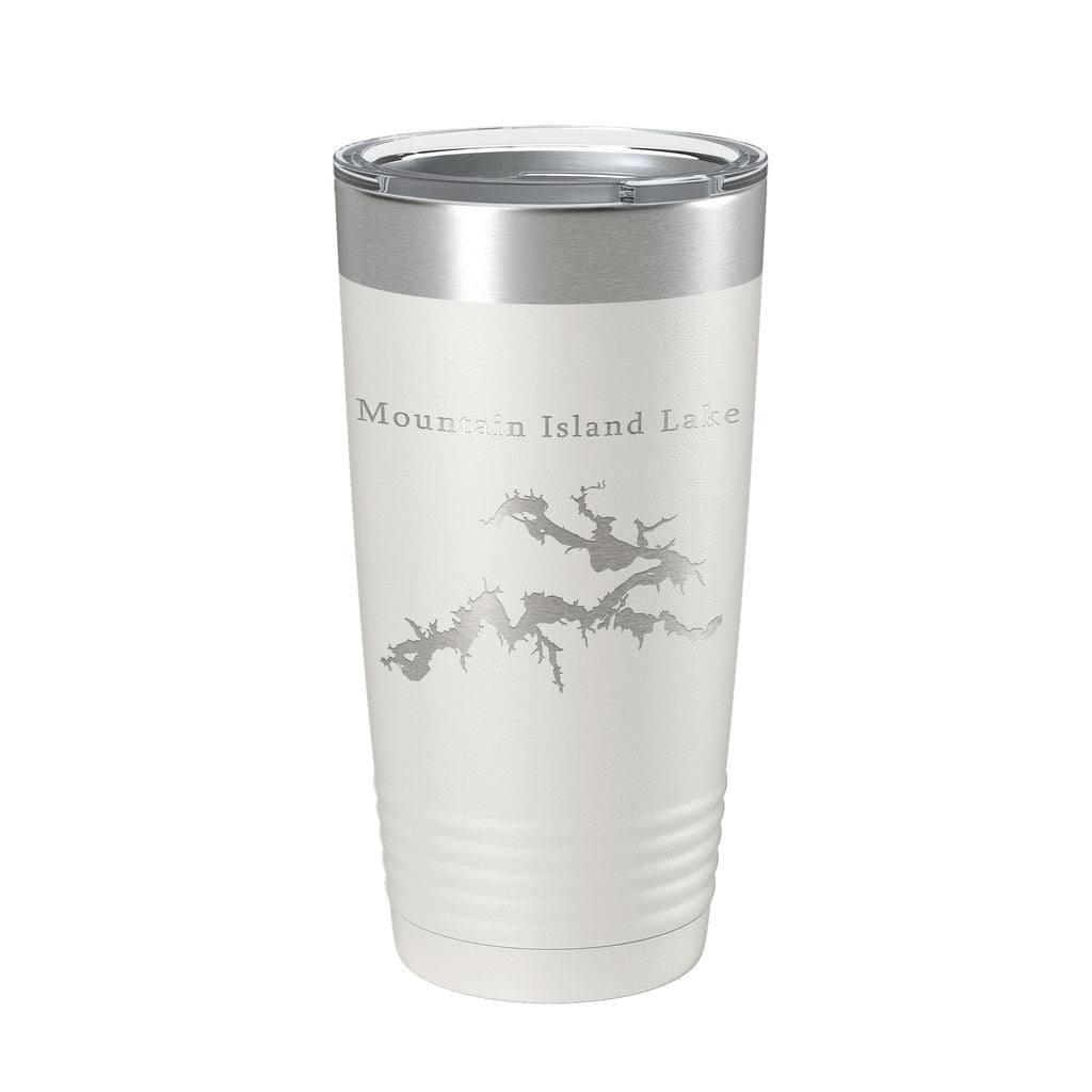 Mountain Island Lake Map Tumbler Travel Mug Insulated Laser Engraved Coffee Cup North Carolina 20 oz
