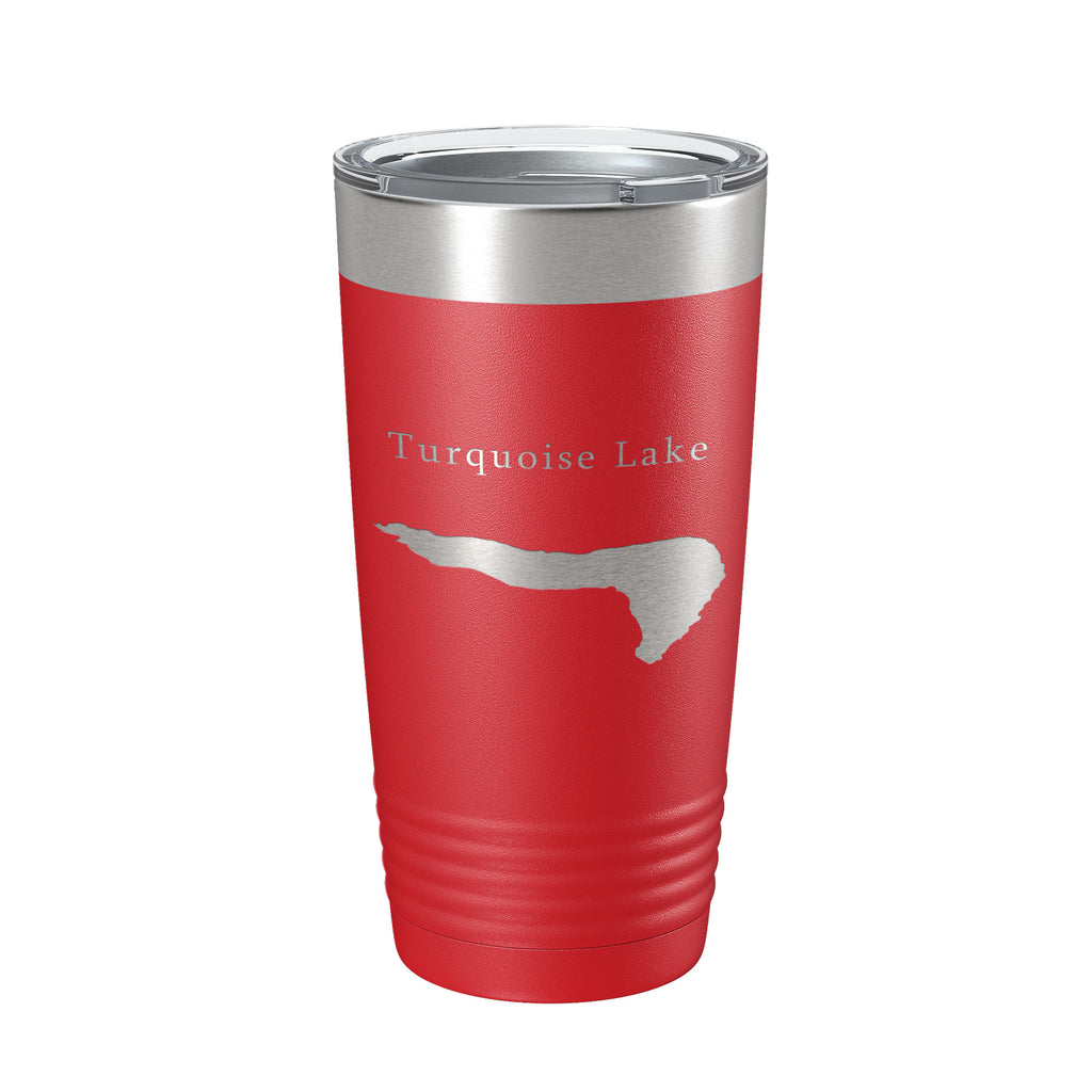 Turquoise Lake Map Tumbler Travel Mug Insulated Laser Engraved Coffee Cup Colorado 20 oz