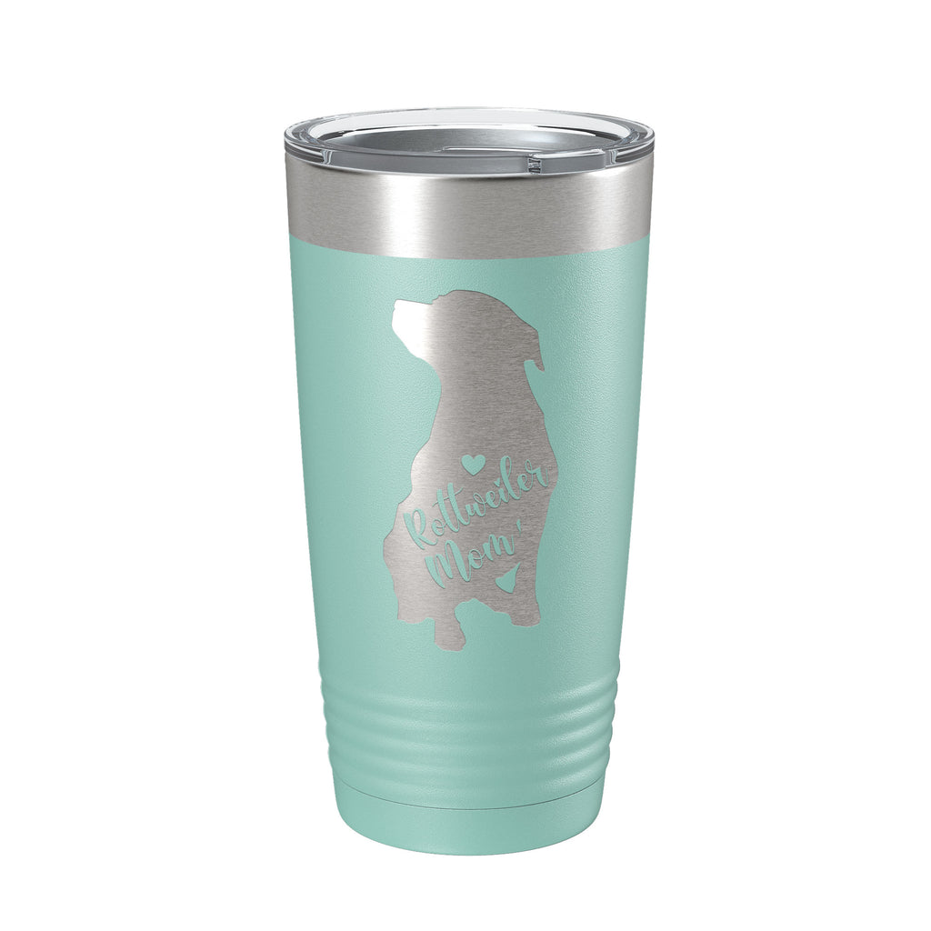 Rottweiler Mom Tumbler Dog Travel Mug Gift Insulated Laser Engraved Coffee Cup Rottie 20 oz