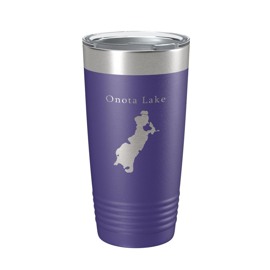 Onota Lake Map Tumbler Travel Mug Insulated Laser Engraved Coffee Cup Massachusetts 20 oz