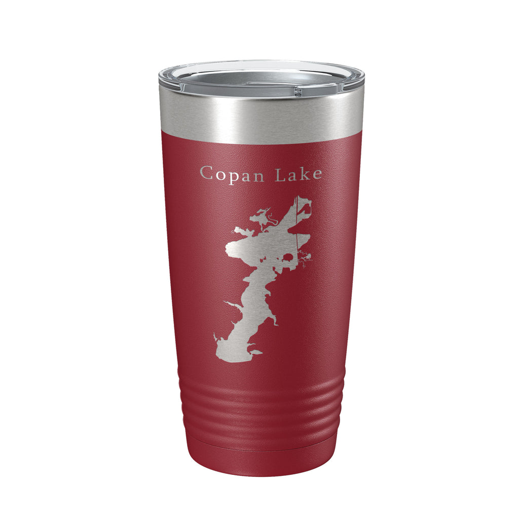 Copan Lake Map Tumbler Travel Mug Insulated Laser Engraved Coffee Cup Oklahoma 20 oz