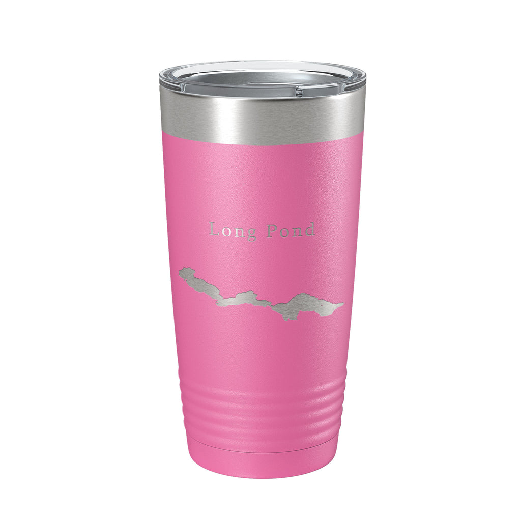 Long Pond Tumbler Lake Map Travel Mug Insulated Laser Engraved Coffee Cup Maine 20 oz