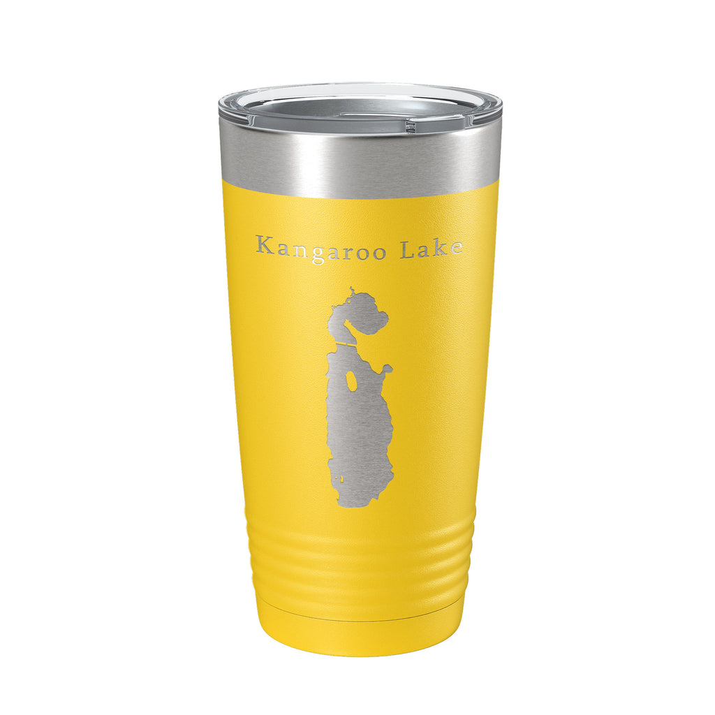 Kangaroo Lake Map Tumbler Travel Mug Insulated Laser Engraved Coffee Cup Wisconsin 20 oz