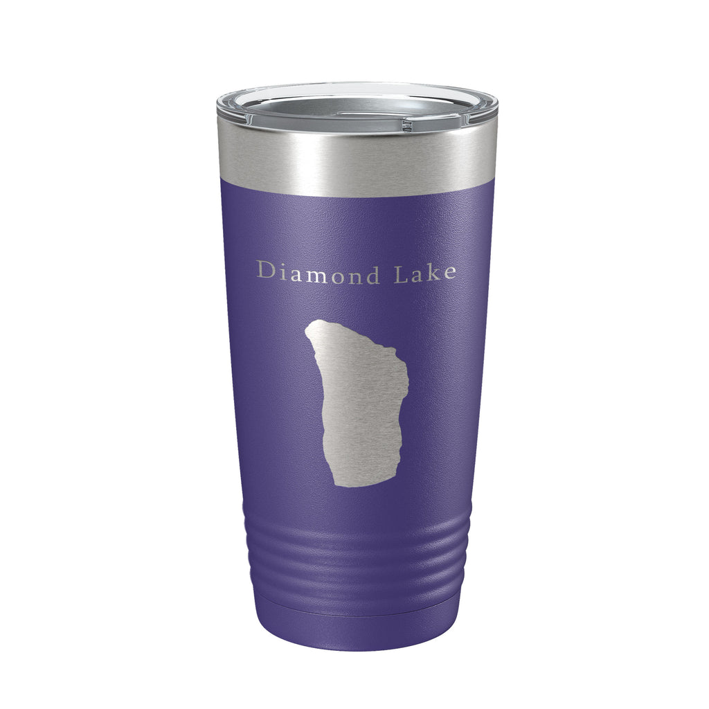 Diamond Lake Map Tumbler Travel Mug Insulated Laser Engraved Coffee Cup Oregon 20 oz
