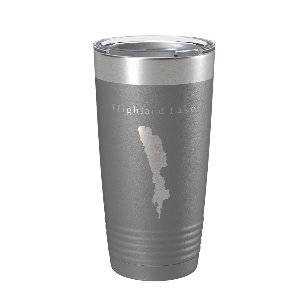 Highland Lake Map Tumbler Travel Mug Insulated Laser Engraved Coffee Cup Westbook Maine 20 oz