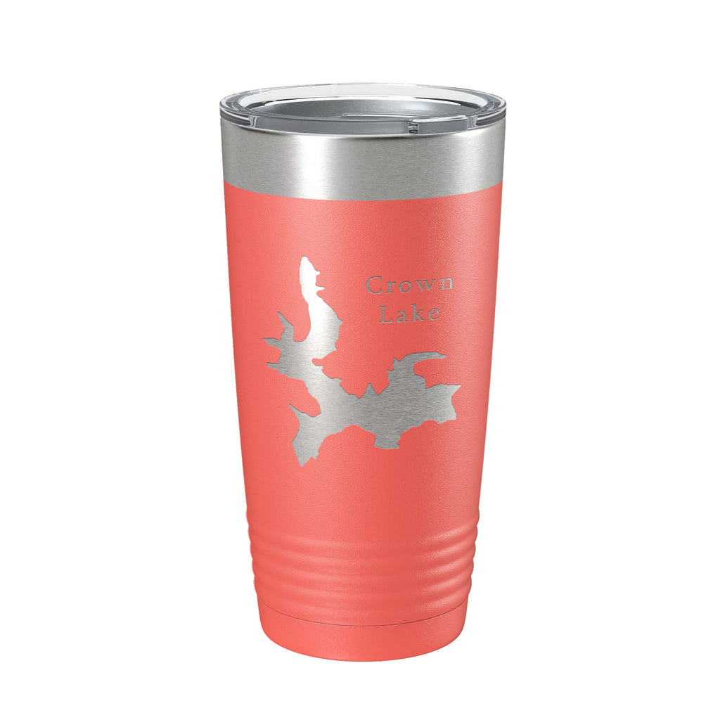 Crown Lake Map Tumbler Travel Mug Insulated Laser Engraved Coffee Cup Arkansas 20 oz