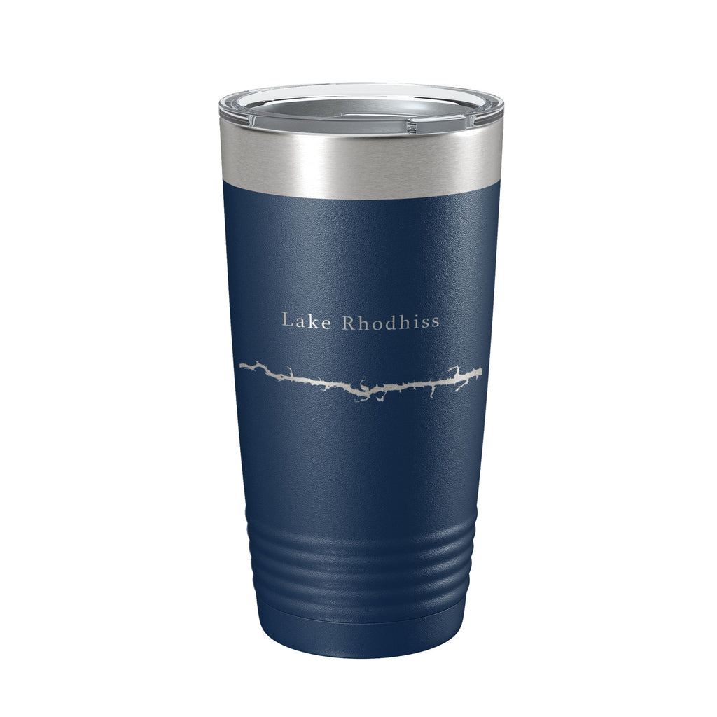 Lake Rhodhiss Map Tumbler Travel Mug Insulated Laser Engraved Coffee Cup North Carolina 20 oz