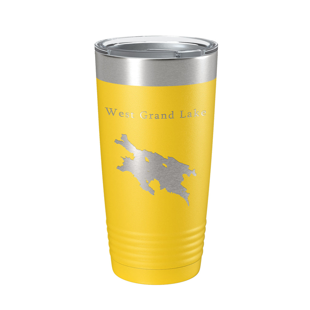 West Grand Lake Map Tumbler Travel Mug Insulated Laser Engraved Coffee Cup Maine 20 oz