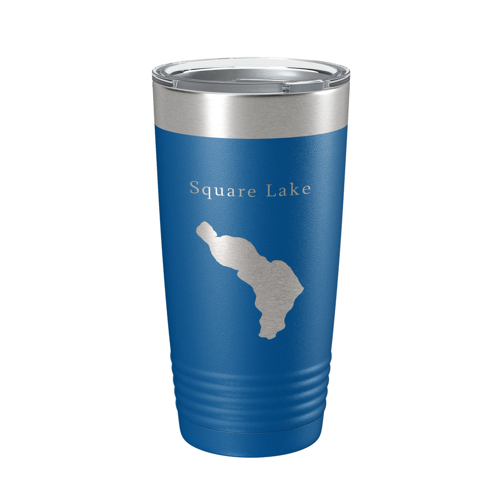 Square Lake Map Tumbler Travel Mug Insulated Laser Engraved Coffee Cup Maine 20 oz