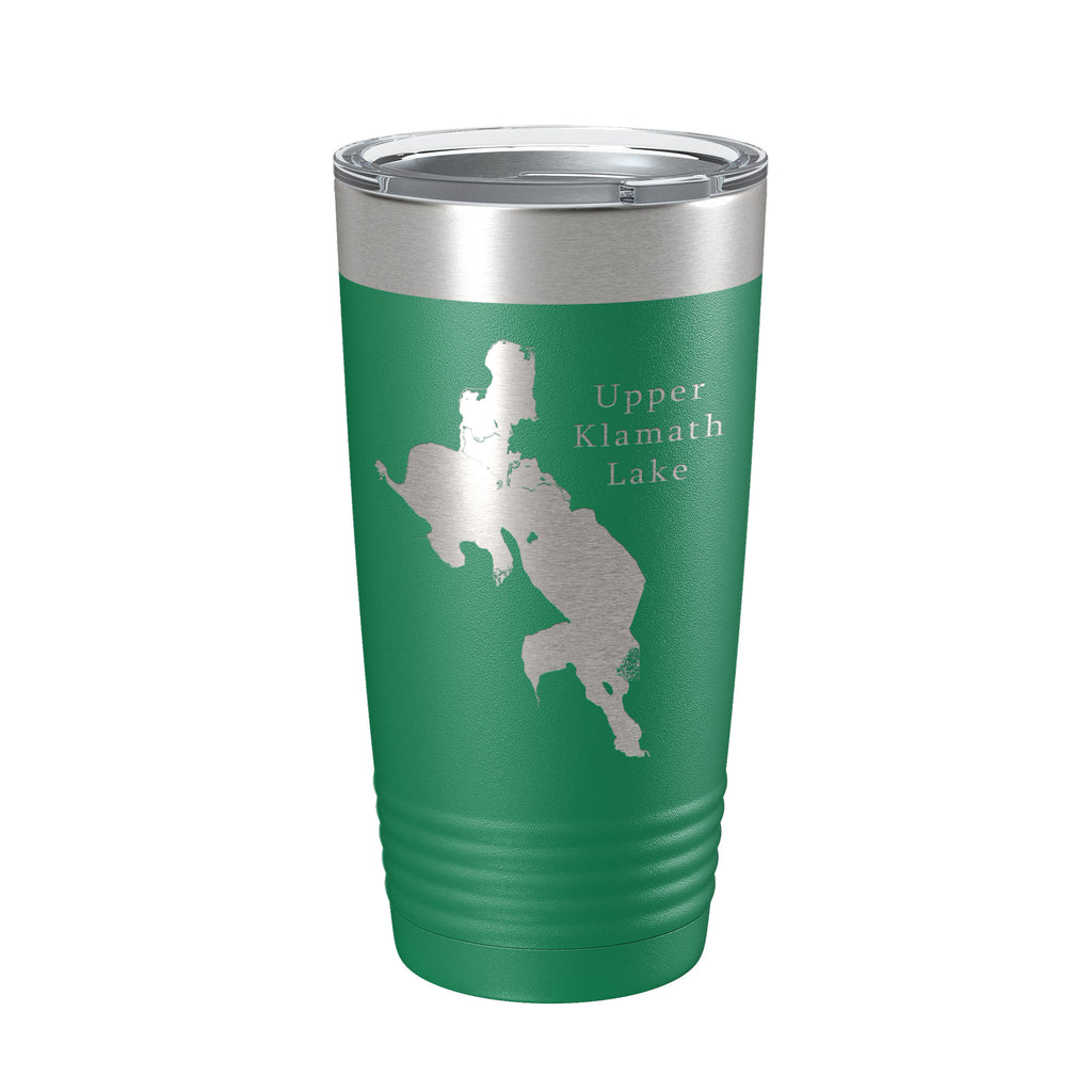 Upper Klamath Lake Map Tumbler Travel Mug Insulated Laser Engraved Coffee Cup Oregon 20 oz