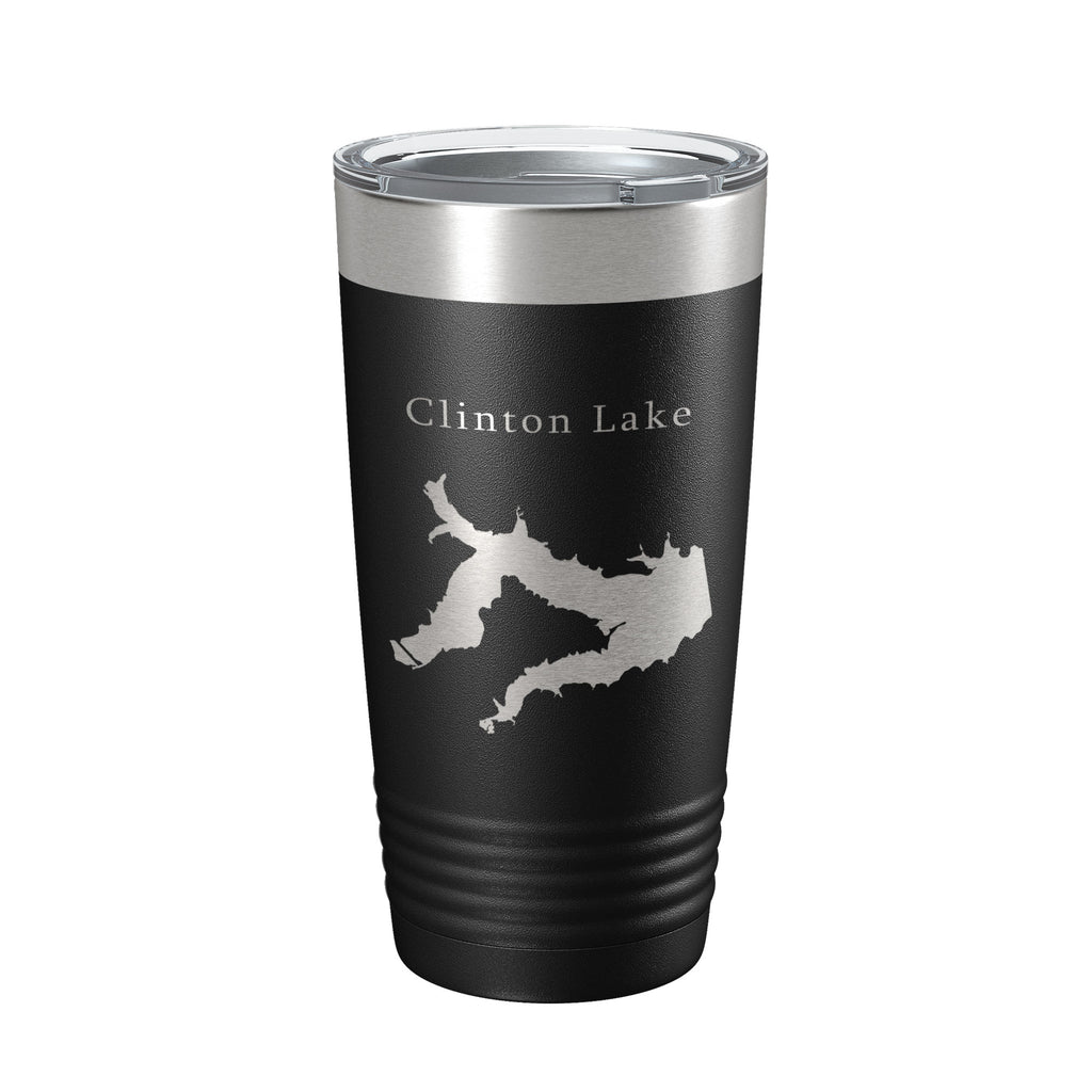 Clinton Lake Map Tumbler Travel Mug Insulated Laser Engraved Coffee Cup Kansas 20 oz