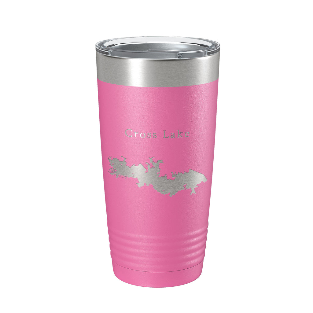 Cross Lake Map Tumbler Travel Mug Insulated Laser Engraved Coffee Cup Shreveport Louisiana 20 oz