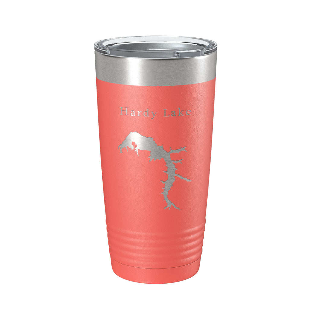 Hardy Lake Map Tumbler Travel Mug Insulated Laser Engraved Coffee Cup Indiana 20 oz