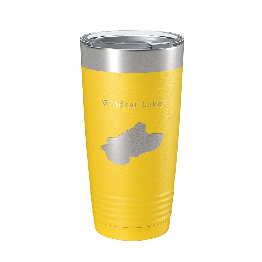 Wildcat Lake Map Tumbler Travel Mug Insulated Laser Engraved Coffee Cup Banner Elk North Carolina 20 oz