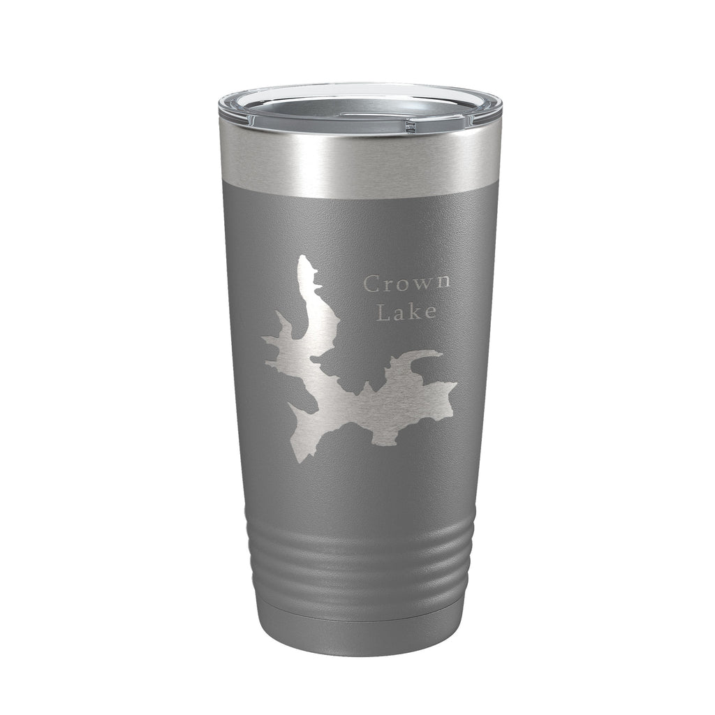 Crown Lake Map Tumbler Travel Mug Insulated Laser Engraved Coffee Cup Arkansas 20 oz