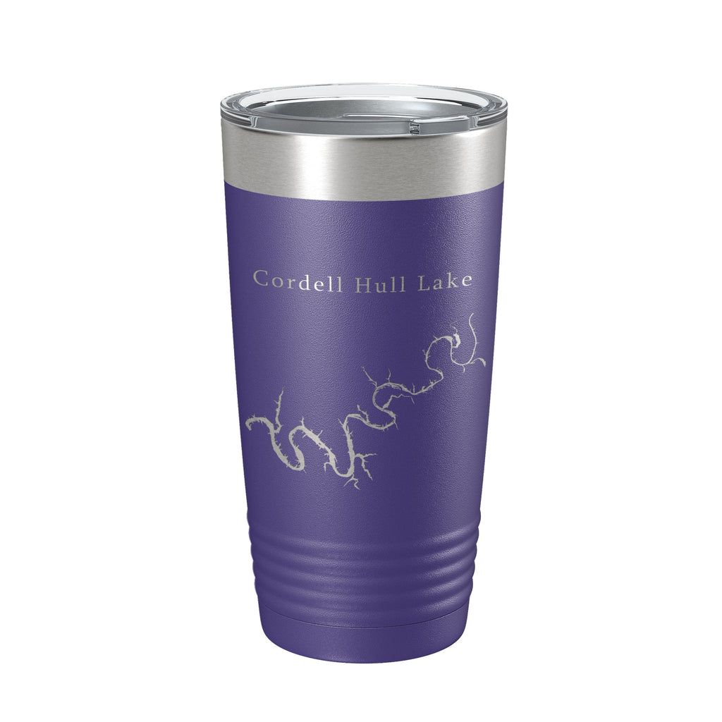 Cordell Hull Lake Map Tumbler Travel Mug Insulated Laser Engraved Coffee Cup Tennessee 20 oz