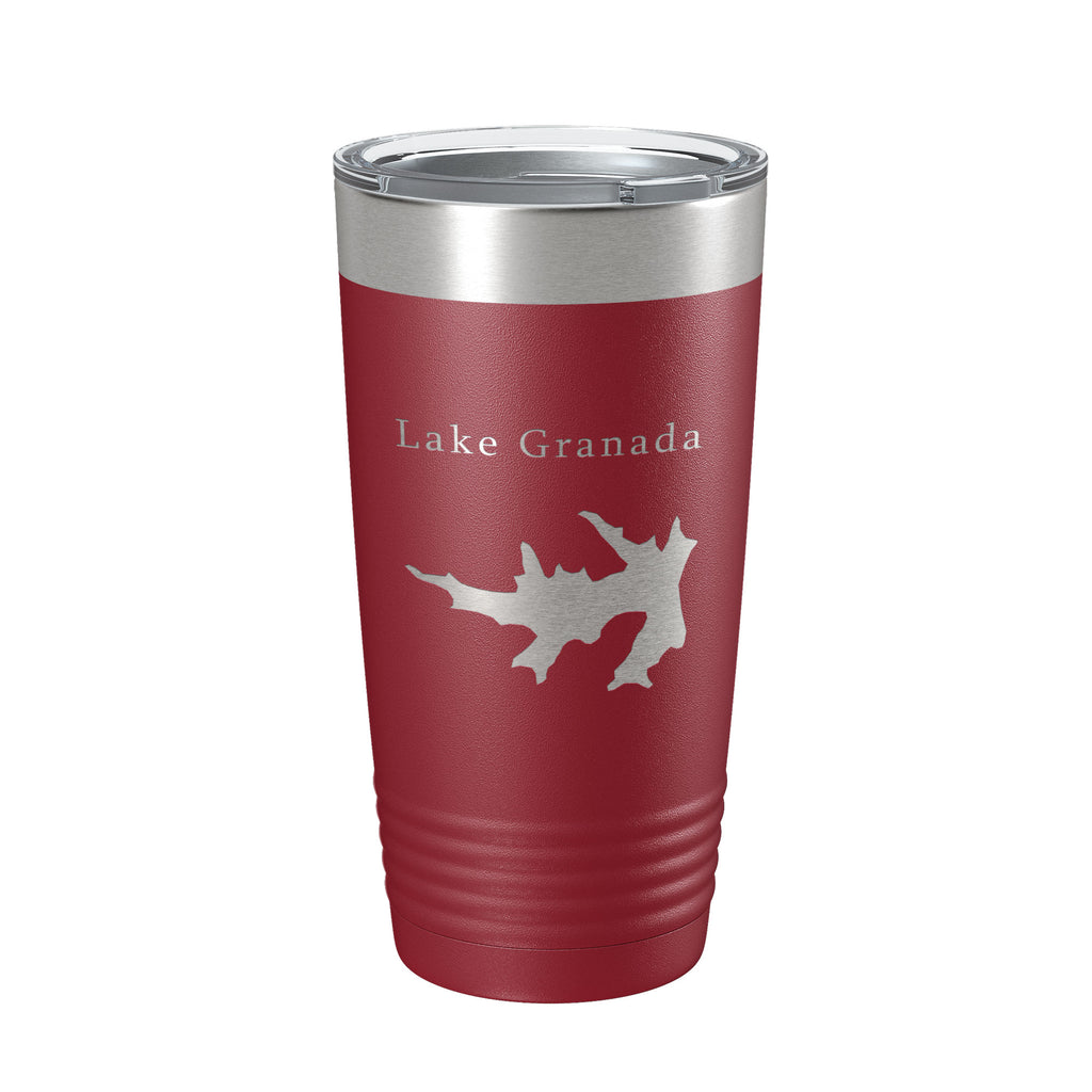 Lake Granada Map Tumbler Travel Mug Insulated Laser Engraved Coffee Cup Hot Springs Village Arkansas 20 oz