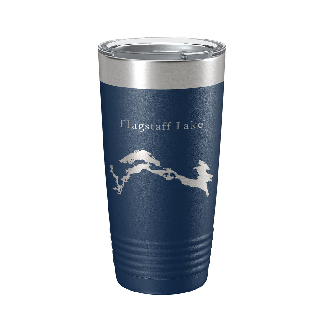 Flagstaff Lake Map Tumbler Travel Mug Insulated Laser Engraved Coffee Cup Maine 20 oz