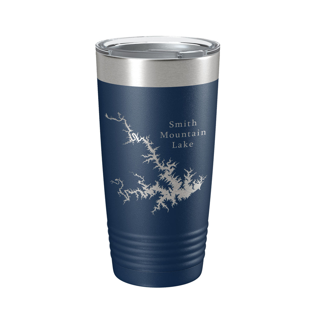 Smith Mountain Lake Map Tumbler Travel Mug Insulated Laser Engraved Coffee Cup Virginia 20 oz