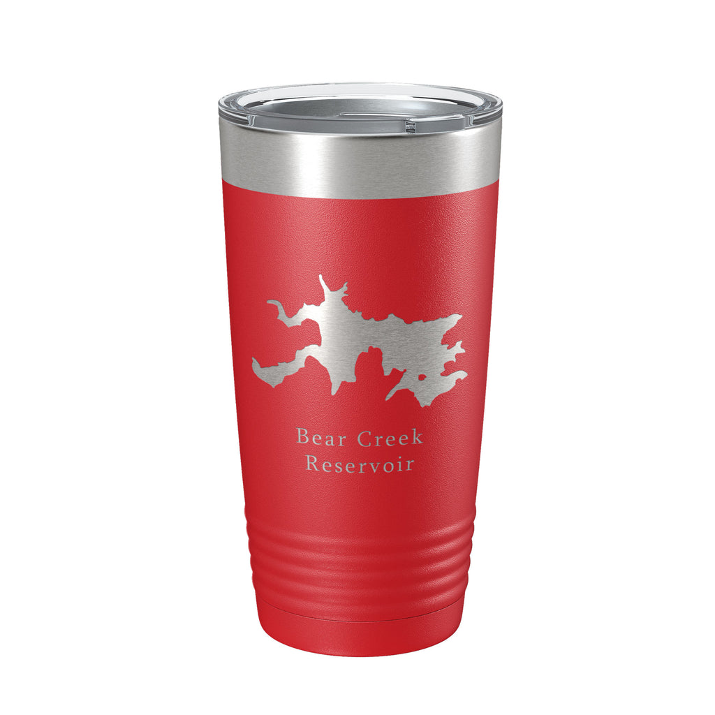 Bear Creek Reservoir Map Tumbler Travel Mug Insulated Laser Engraved Coffee Cup Lake Athens Jefferson Georgia 20 oz