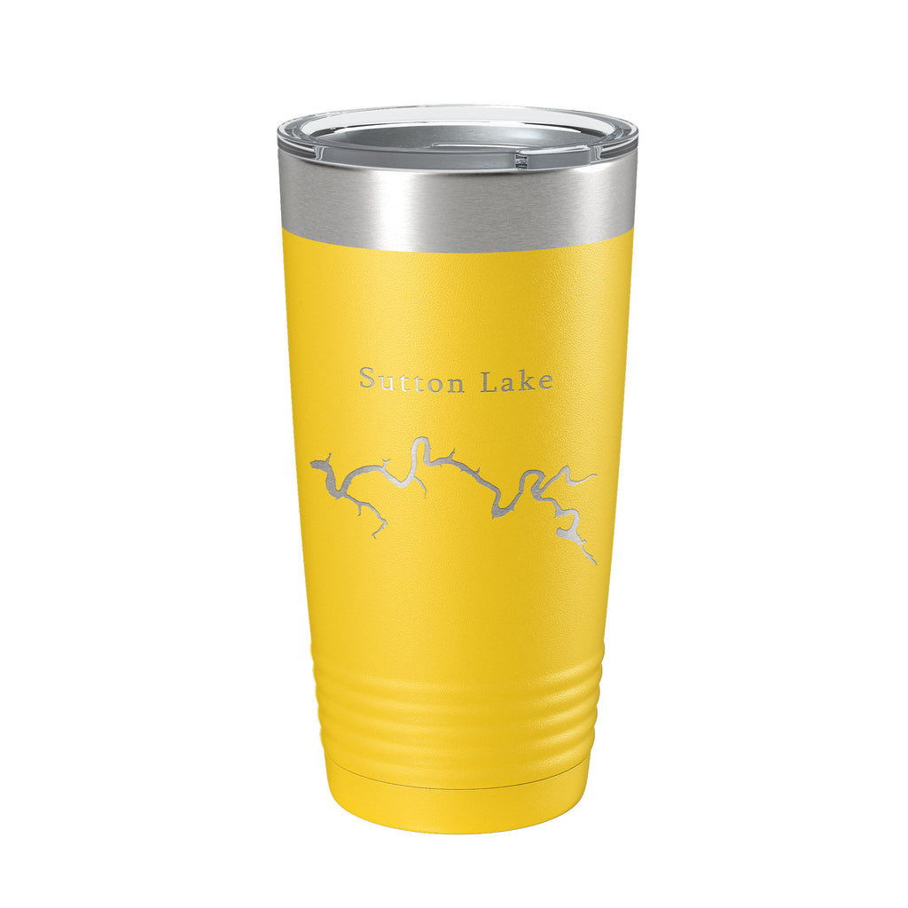Sutton Lake Elk River Map Tumbler Travel Mug Insulated Laser Engraved Coffee Cup West Virginia 20 oz