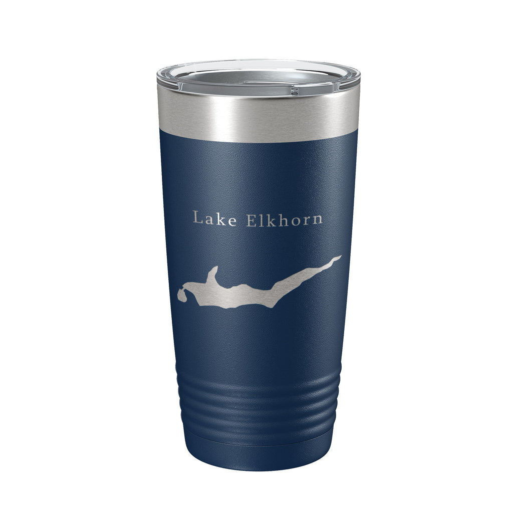 Lake Elkhorn Map Tumbler Travel Mug Insulated Laser Engraved Coffee Cup Maryland 20 oz