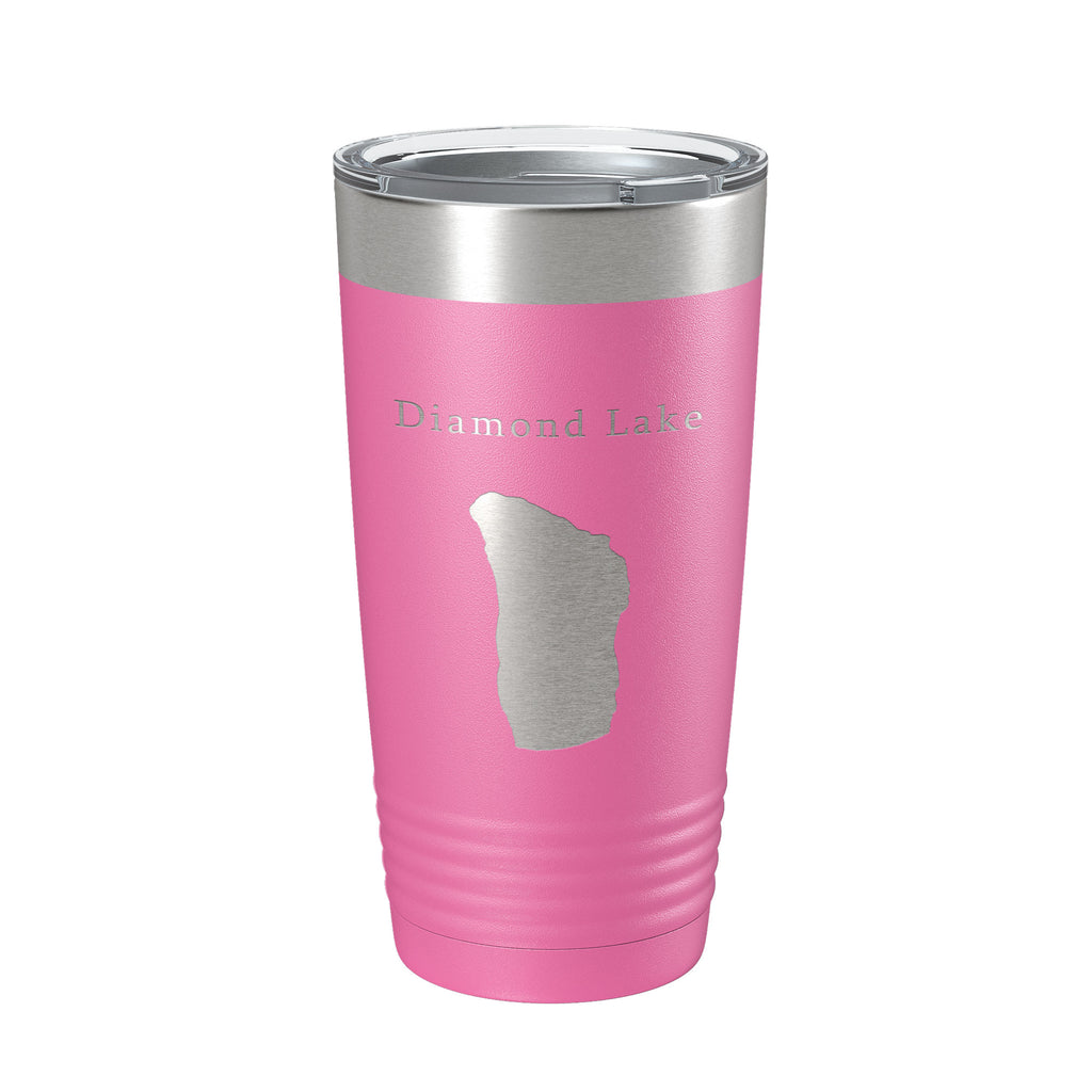 Diamond Lake Map Tumbler Travel Mug Insulated Laser Engraved Coffee Cup Oregon 20 oz