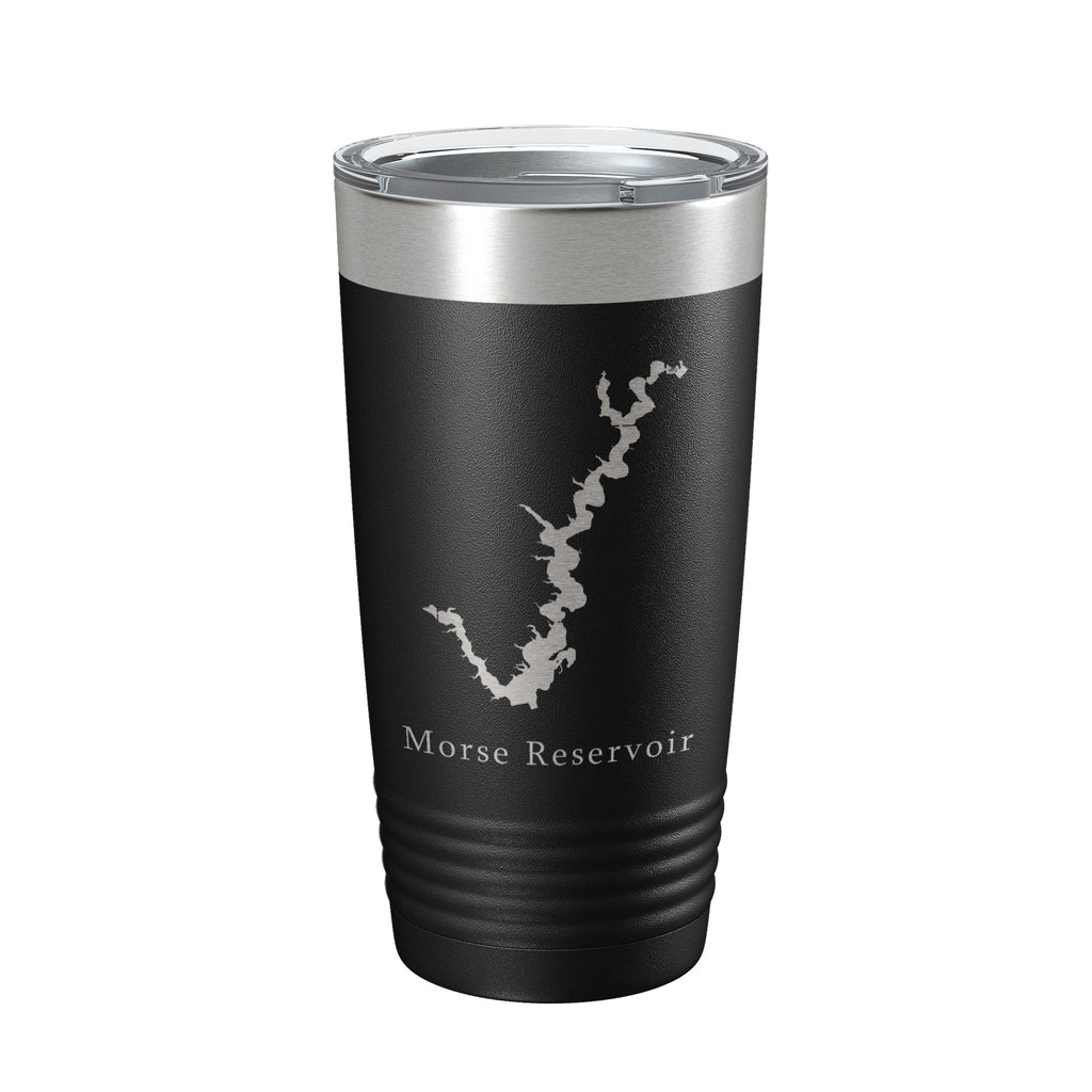 Morse Reservoir Tumbler Lake Map Travel Mug Insulated Laser Engraved Coffee Cup Indiana 20 oz