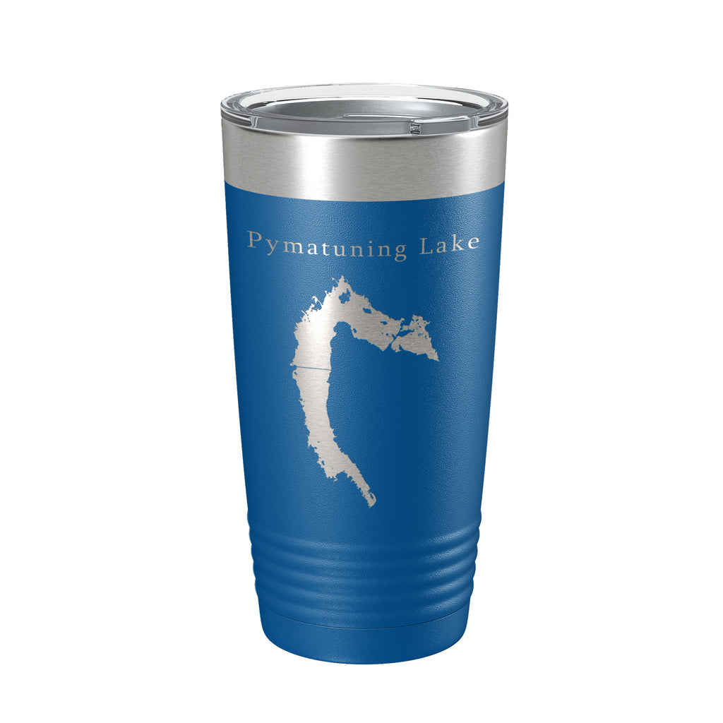 Pymatuning Lake Map Tumbler Travel Mug Insulated Laser Engraved Coffee Cup Ohio Pennsylvania 20 oz
