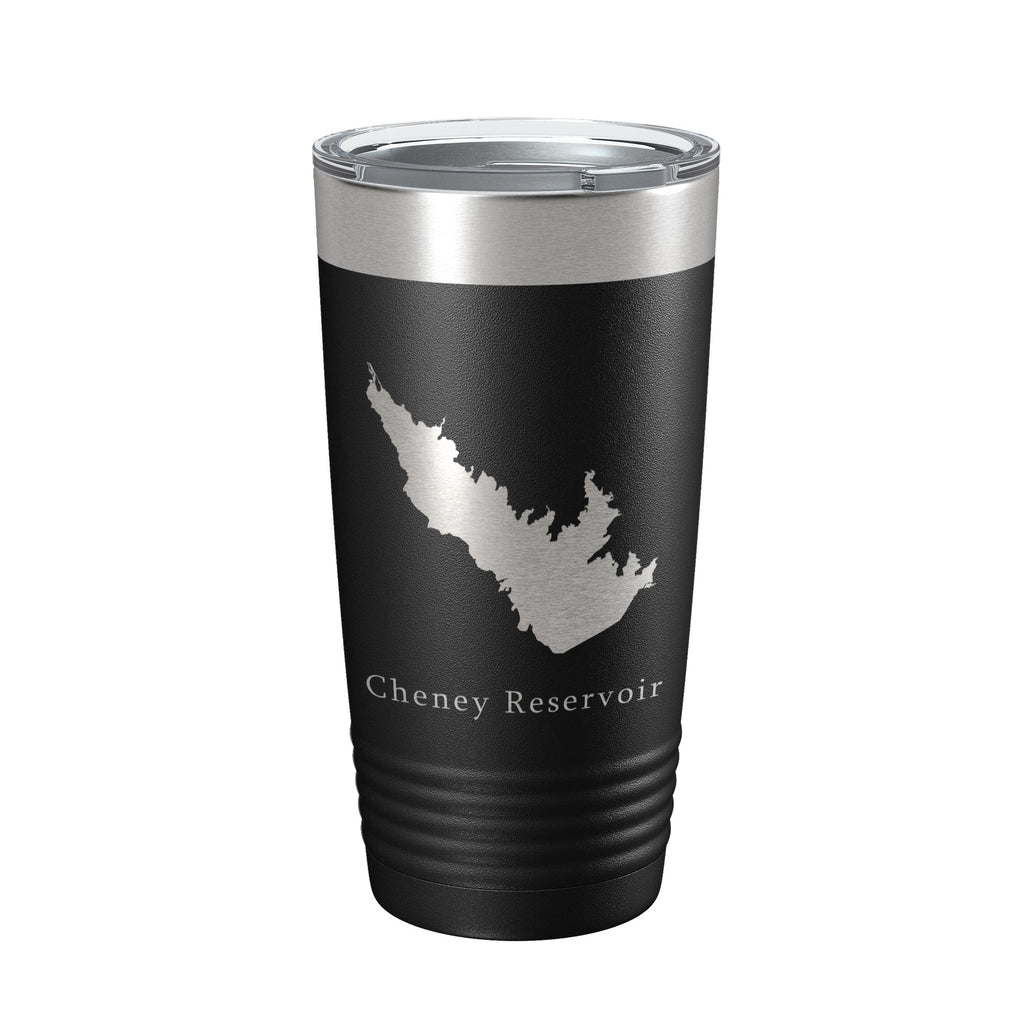 Cheney Reservoir Tumbler Lake Map Travel Mug Insulated Laser Engraved Coffee Cup Kansas 20 oz