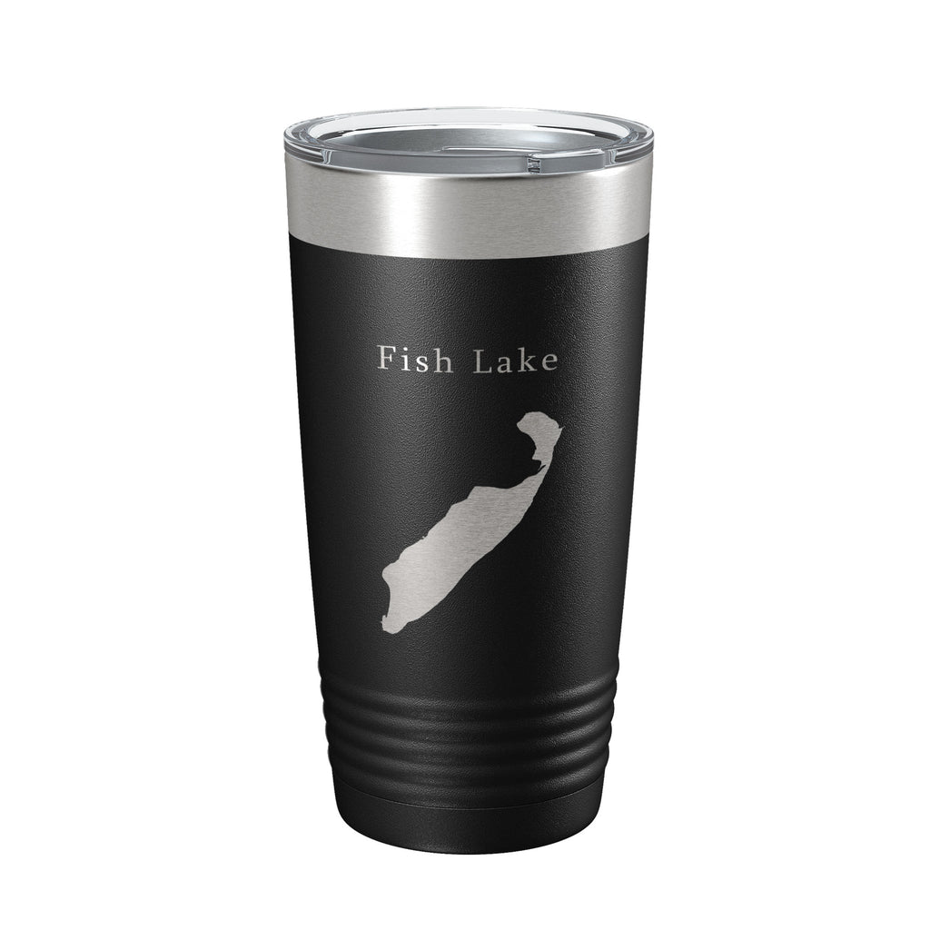 Fish Lake Map Tumbler Travel Mug Insulated Laser Engraved Coffee Cup Utah 20 oz