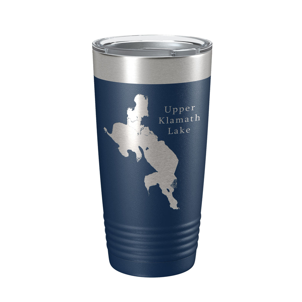 Upper Klamath Lake Map Tumbler Travel Mug Insulated Laser Engraved Coffee Cup Oregon 20 oz
