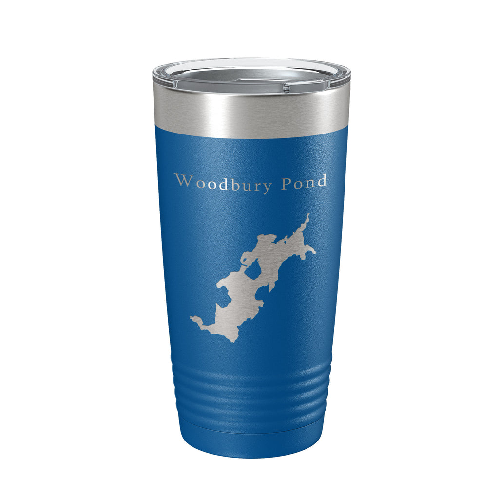 Woodbury Pond Tumbler Lake Map Travel Mug Insulated Laser Engraved Coffee Cup Maine 20 oz