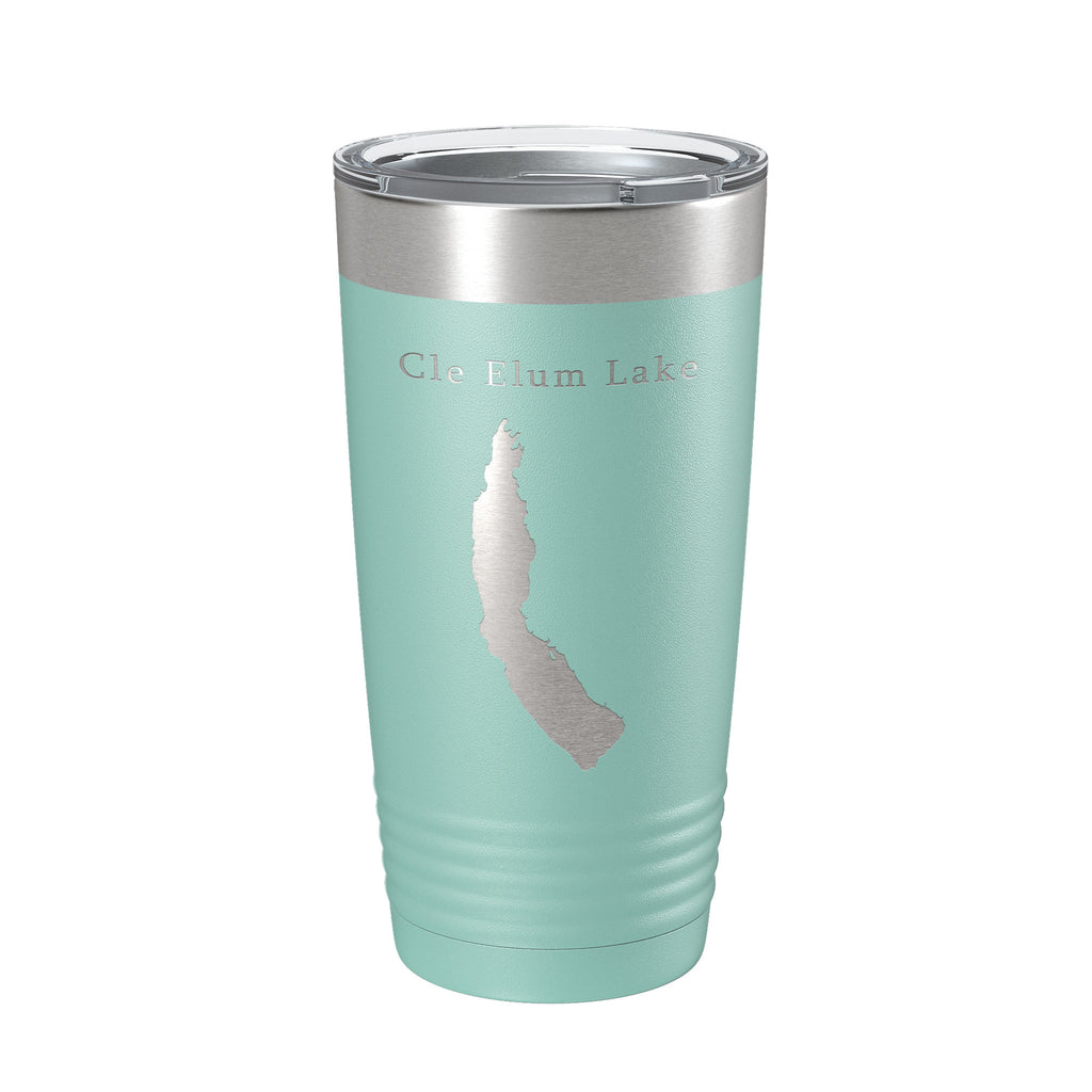 Cle Elum Lake Map Tumbler Travel Mug Insulated Laser Engraved Coffee Cup Washington 20 oz