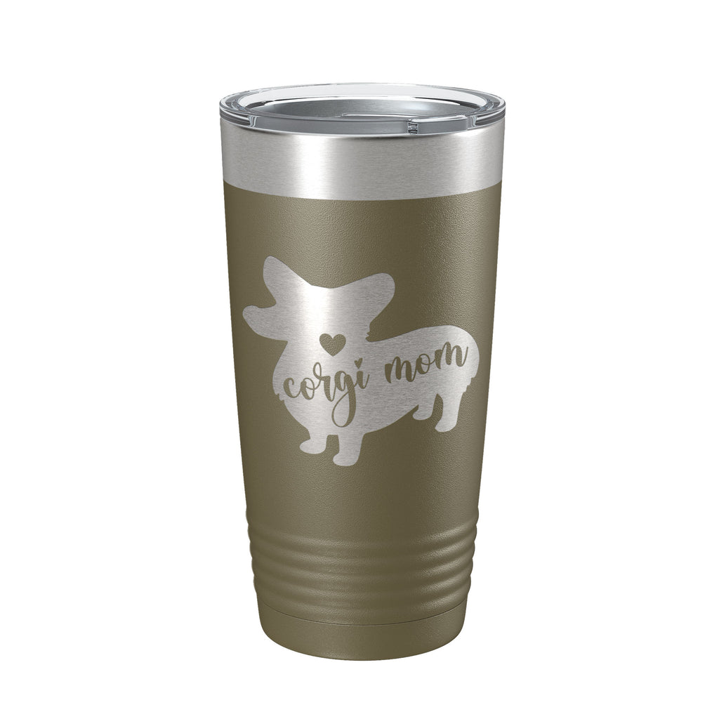 Corgi Mom Tumbler Dog Travel Mug Gift Insulated Laser Engraved Coffee Cup 20 oz