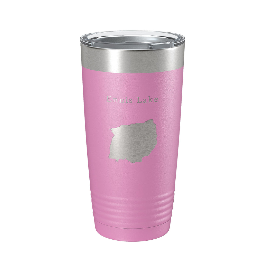 Ennis Lake Map Tumbler Travel Mug Insulated Laser Engraved Coffee Cup Montana 20 oz