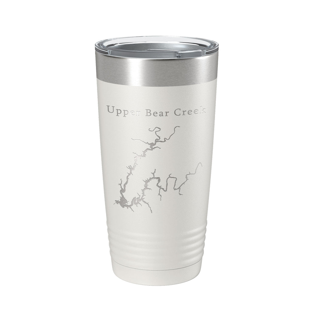 Upper Bear Creek Reservoir Tumbler Lake Map Travel Mug Insulated Laser Engraved Coffee Cup Alabama 20 oz