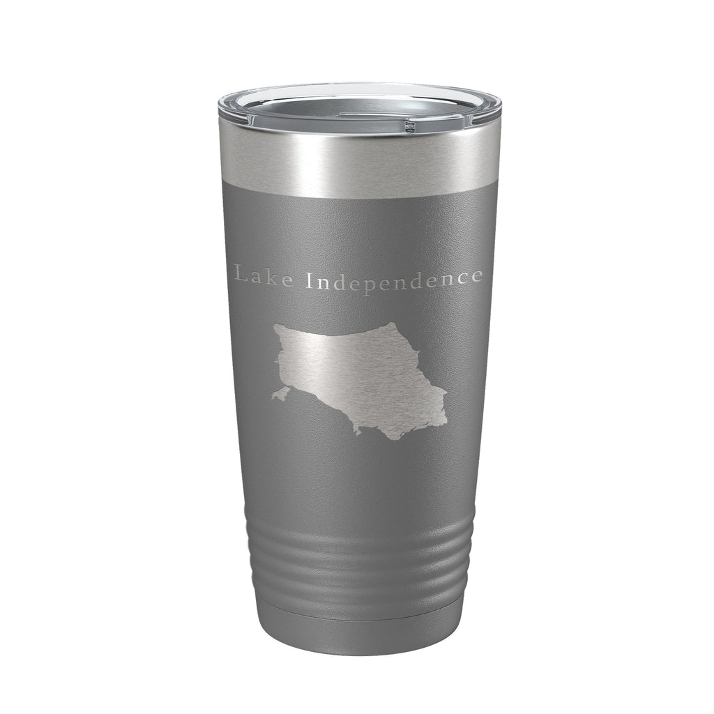 Lake Independence Map Tumbler Travel Mug Insulated Laser Engraved Coffee Cup Michigan 20 oz