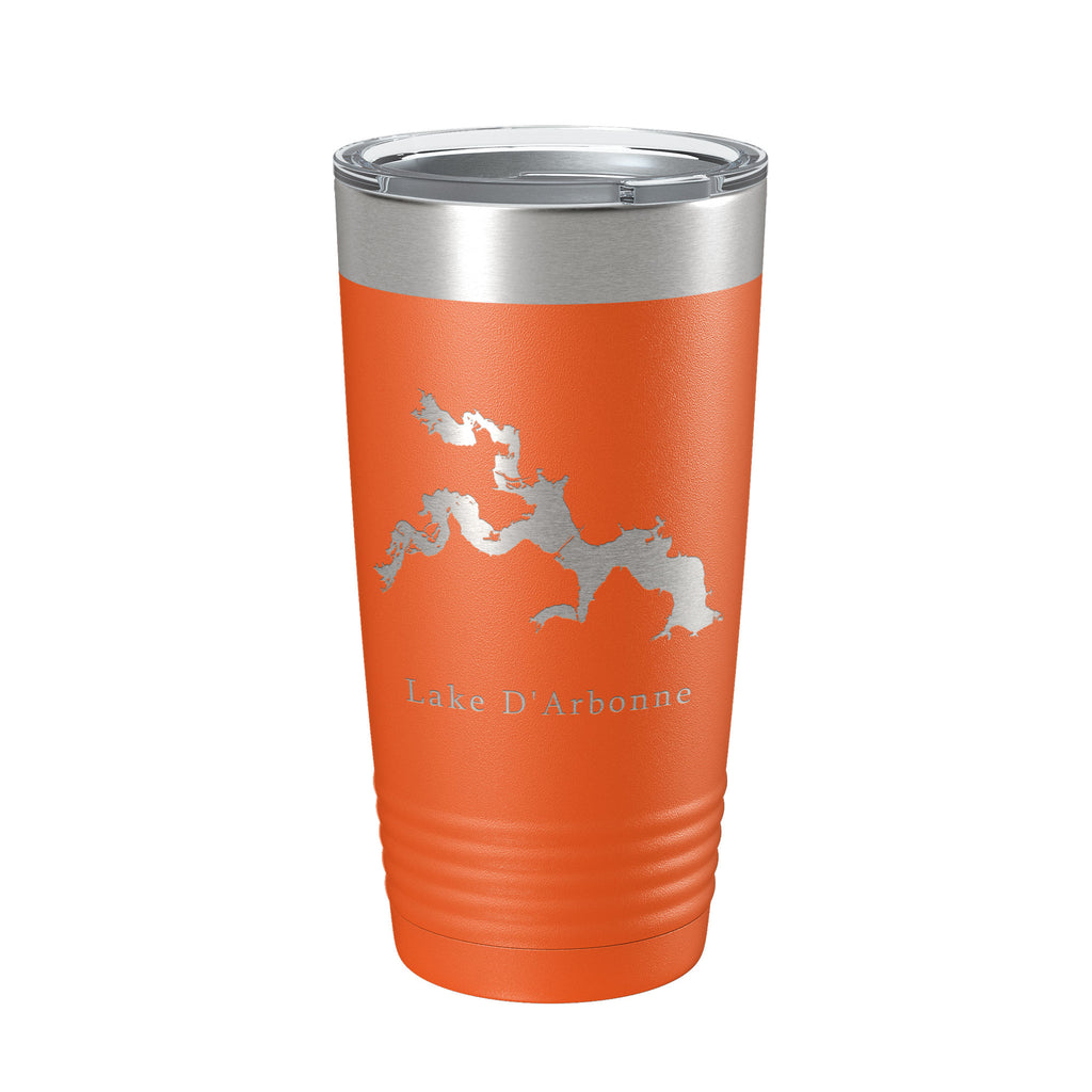 Lake D'Arbonne Map Tumbler Travel Mug Insulated Laser Engraved Coffee Cup Louisiana 20 oz
