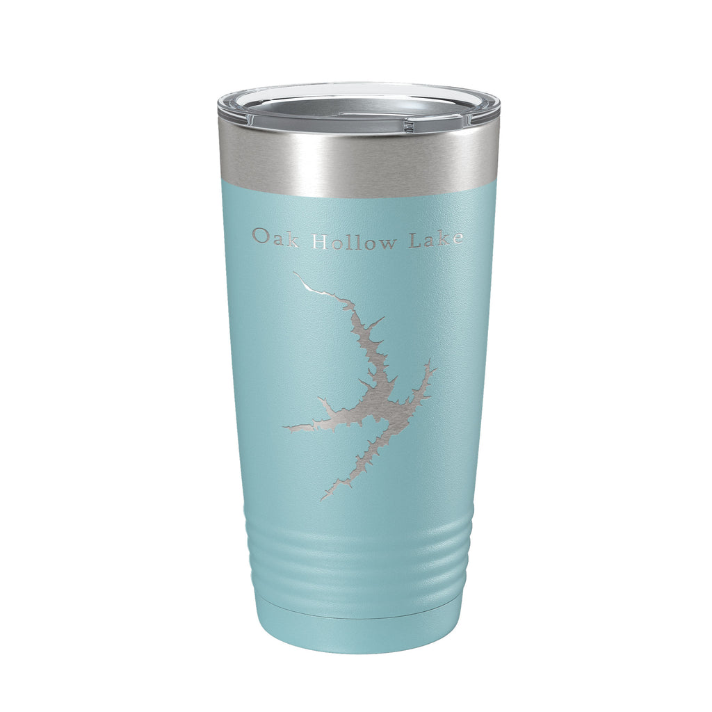Oak Hollow Lake Map Tumbler Travel Mug Insulated Laser Engraved Coffee Cup High Point North Carolina 20 oz