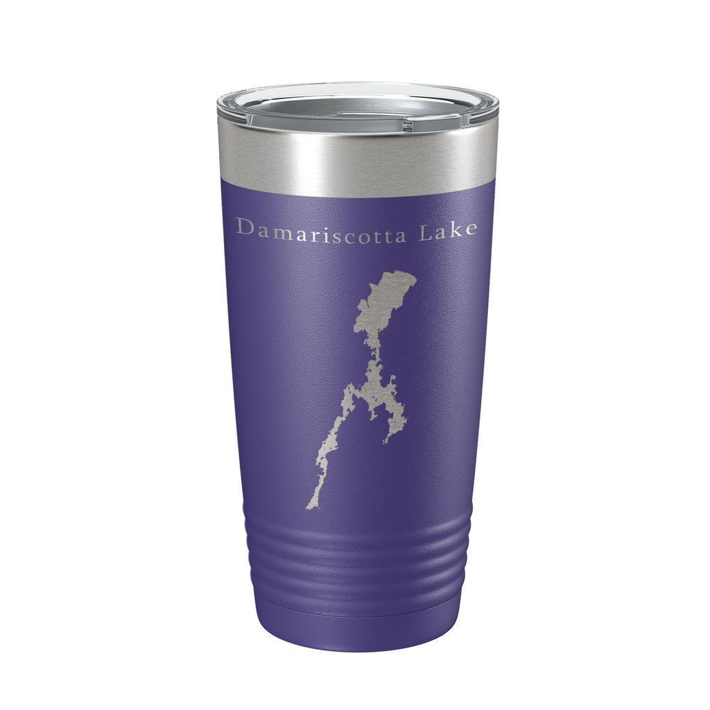 Damariscotta Lake Map Tumbler Travel Mug Insulated Laser Engraved Coffee Cup Maine 20 oz
