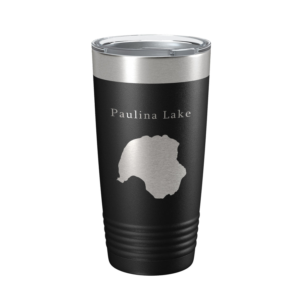 Paulina Lake Map Tumbler Travel Mug Insulated Laser Engraved Coffee Cup Oregon 20 oz