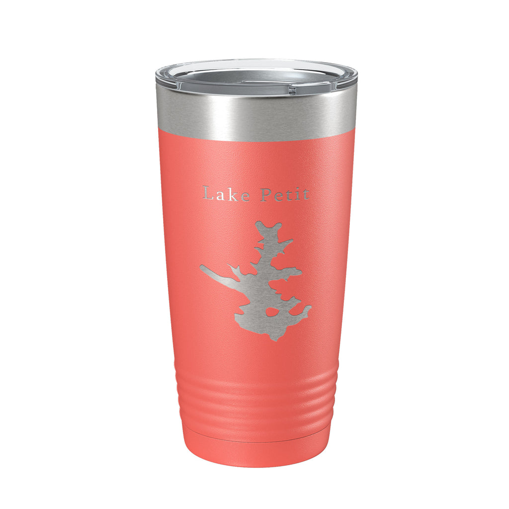 Lake Petit Map Tumbler Travel Mug Insulated Laser Engraved Coffee Cup Georgia 20 oz