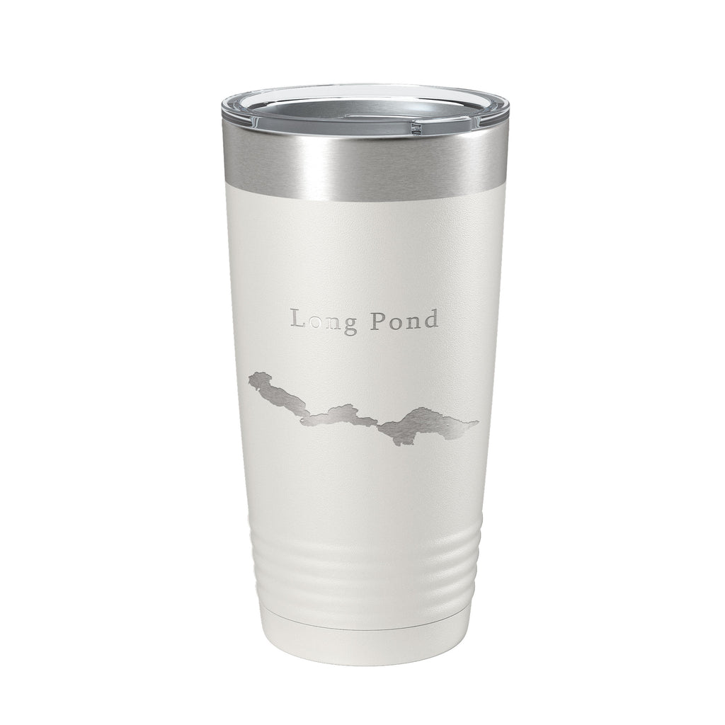 Long Pond Tumbler Lake Map Travel Mug Insulated Laser Engraved Coffee Cup Maine 20 oz