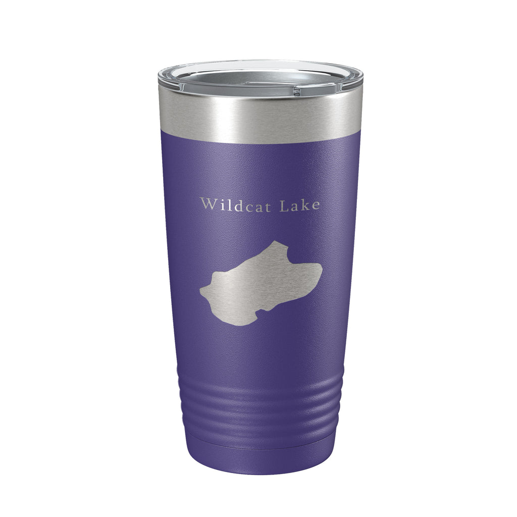 Wildcat Lake Map Tumbler Travel Mug Insulated Laser Engraved Coffee Cup Banner Elk North Carolina 20 oz