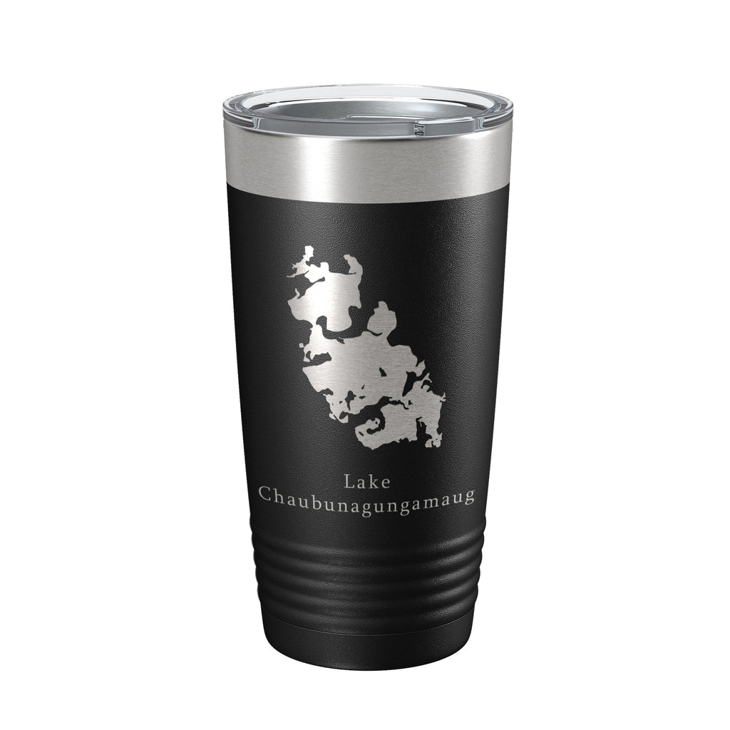 Lake Chaubunagungamaug Map Tumbler Travel Mug Insulated Laser Engraved Coffee Cup Massachusetts 20 oz