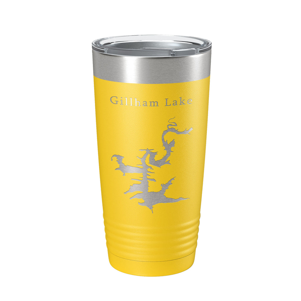 Gillham Lake Map Tumbler Travel Mug Insulated Laser Engraved Coffee Cup Arkansas 20 oz