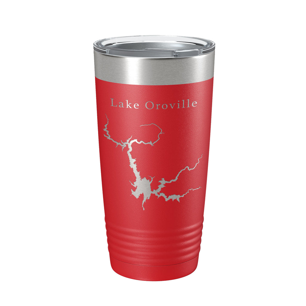 Lake Oroville Map Tumbler Travel Mug Insulated Laser Engraved Coffee Cup California 20 oz