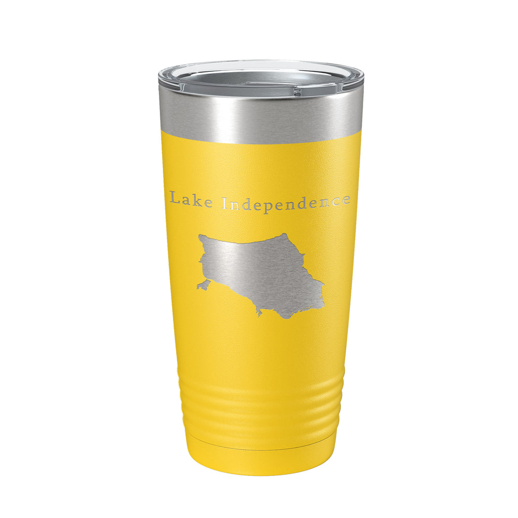 Lake Independence Map Tumbler Travel Mug Insulated Laser Engraved Coffee Cup Michigan 20 oz